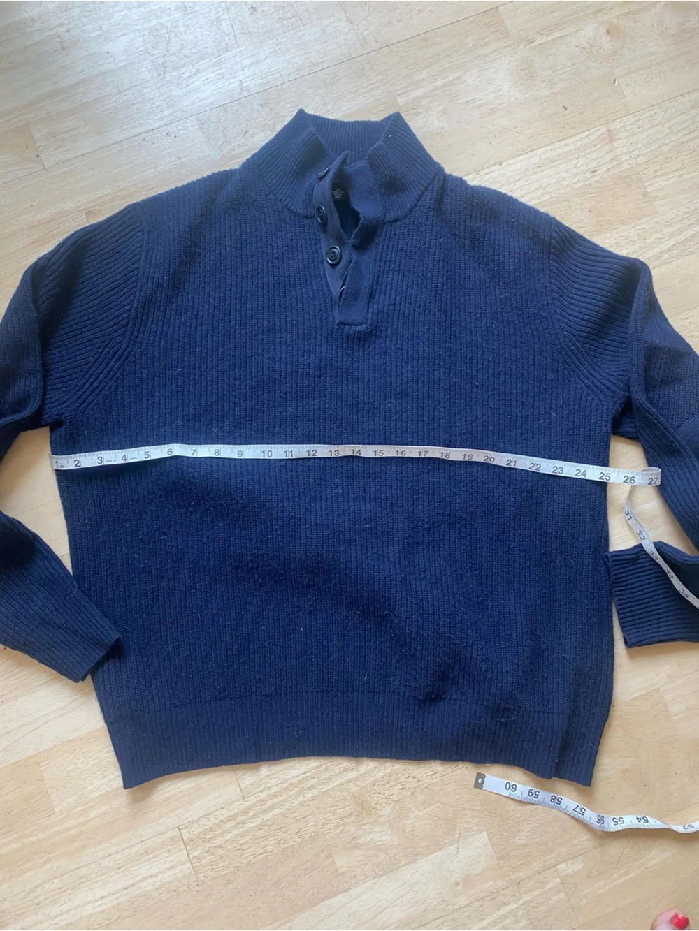 J. Crew Men's Navy Ribbed Zip-Neck Sweater with Elbow Patches